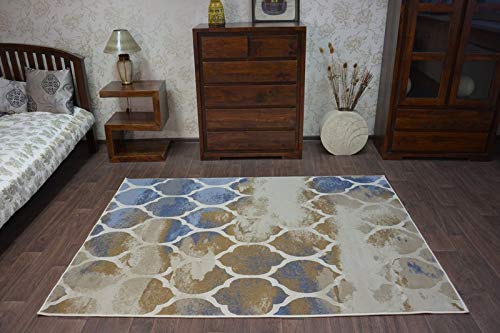 Tapis beige foncé et bleu clair Drop Jasmine 761 de 200x290 cm