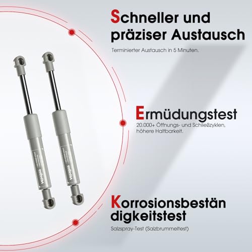 Vepagoo 2X Gasdruckdämpfer 200N Gasdruckfedern Kompressionsfeder Ersatzteil für Kesseböhmer Beschlag HSB Hochschwenkbeschlag