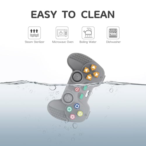 Image of Hooku Silicone Teething Toys for Babies 0-6 Months, Teethers for Babies 6-12 Months, Remote Teether for Baby, Sensory Toys for Babies, Baby Chew Toys
