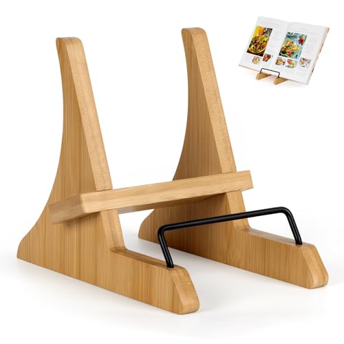 PUERSI Kochbuchständer für Küchentheke, Bambus...