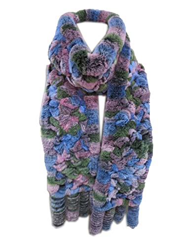 DTLDYG Echt Rex Kaninchen Haar Schal handgemachte warme Hals bedeckt Winter Lady (Mehrfarbig) Cover