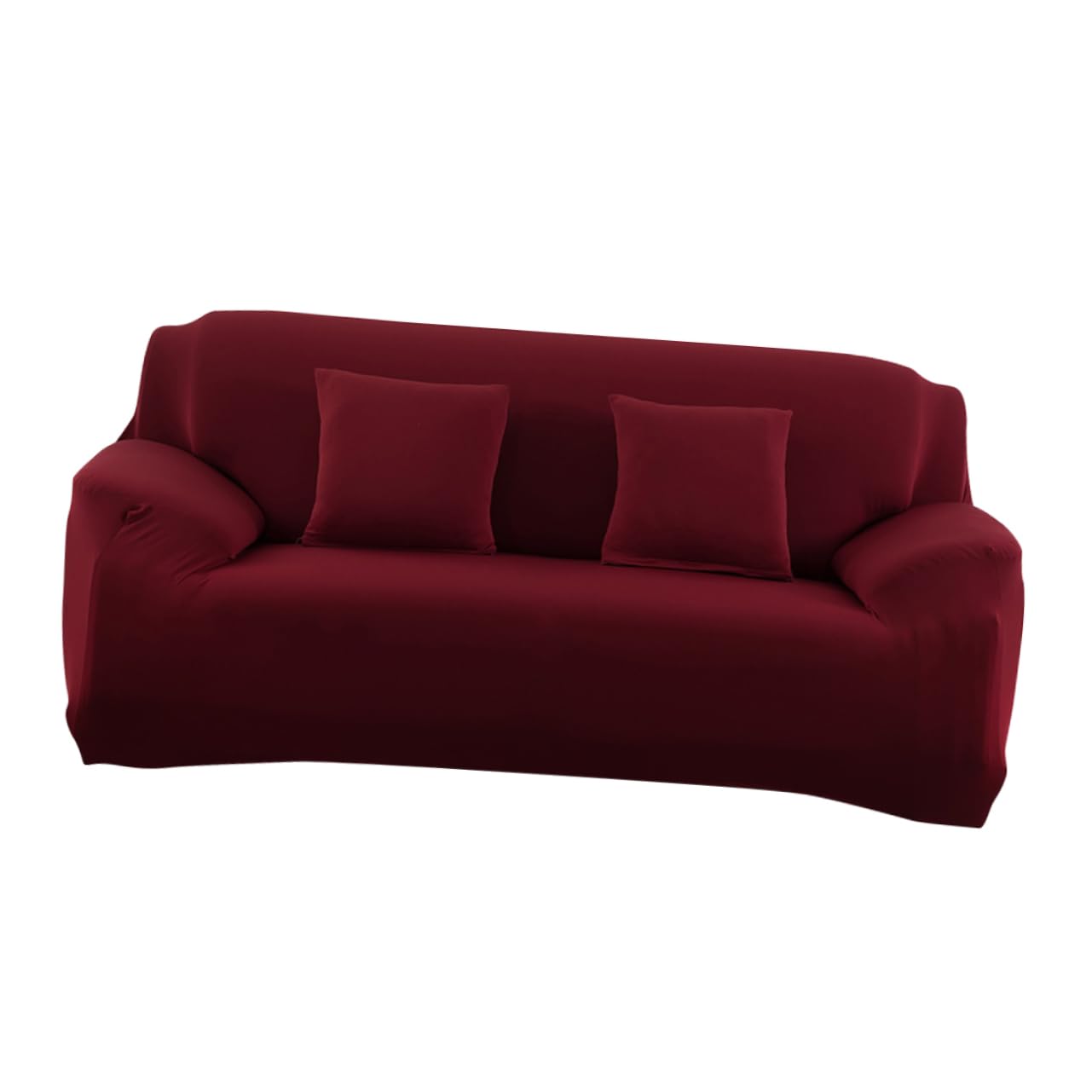 Housse de canapé 2 places extensible couleur vin rouge protectrice