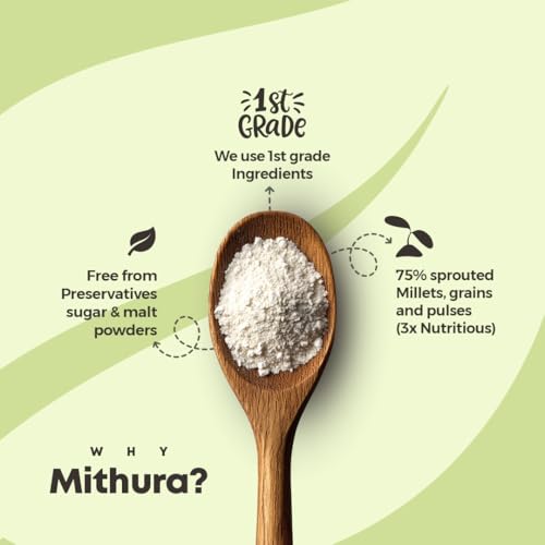 Image of Mithura Sprouted Health Mix 1kg (2 of 500gm) | High in Protein | 26 Natural Ingredients | No Preservatives | Zero Sugar | Boosts Immunity & Bone Strength | Sprouted Millets And Multigrain | Sathumaavu Nutrition Drink