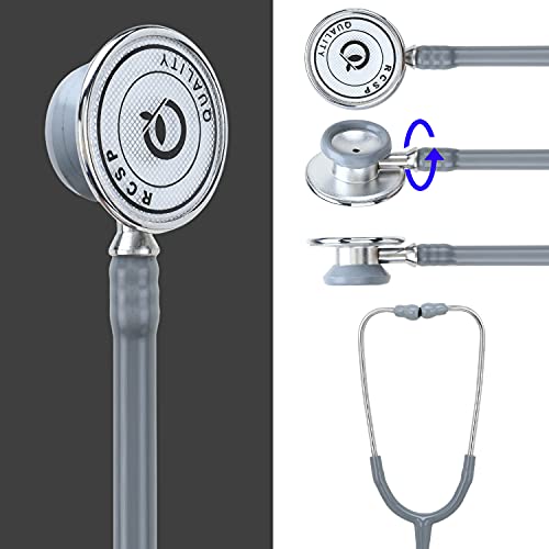 Image of RCSP Stethoscope for Doctors Micro Plus Students Medical Professional Version Grey Aluminum Chest Piece