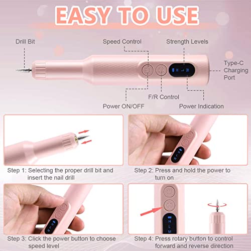 MAYCREATE® Cordless Nail Drill Machine with Drill Bit Kit Professional Adjustable Nail Drill Machine for Gel Nail, Nail Extension, Salon Nail Drill Machine Electric Manicure... - Image 3
