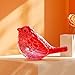 H&D HYALINE & DORA Crystal Handmade Red Bird Figurine Gifts for Bird Lovers Women Men Blown Glass Birds Collectible Figurines for Desk Table Home Office Decor
