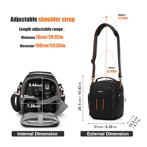 Mochila para cámara Cwatcun negra tamaño grande miniatura 2