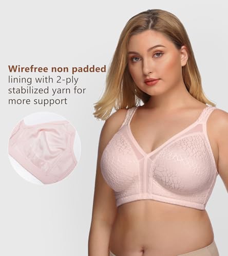 Image of DotVol Women's Full Figure Minimizer Bras Comfort Large Busts Wirefree Non Padded Plus Size Bra