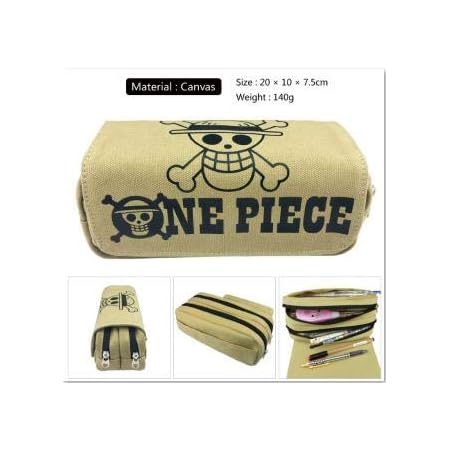 Amazon Co Jp カバン ポーチ 筆箱 ペンケース Onepiece ワンピース 海賊旗 ルフィ 麦わら海賊団 チャック 布 文房具 オフィス用品