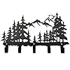 Metal Tree Coat Hooks Wall Art Decor Tree Hangers and Key Holder Clothes Rack and Backpack Hanger Forest Theme Hooks Sweet Home Decor for Storage Living Room Hallway Office Black