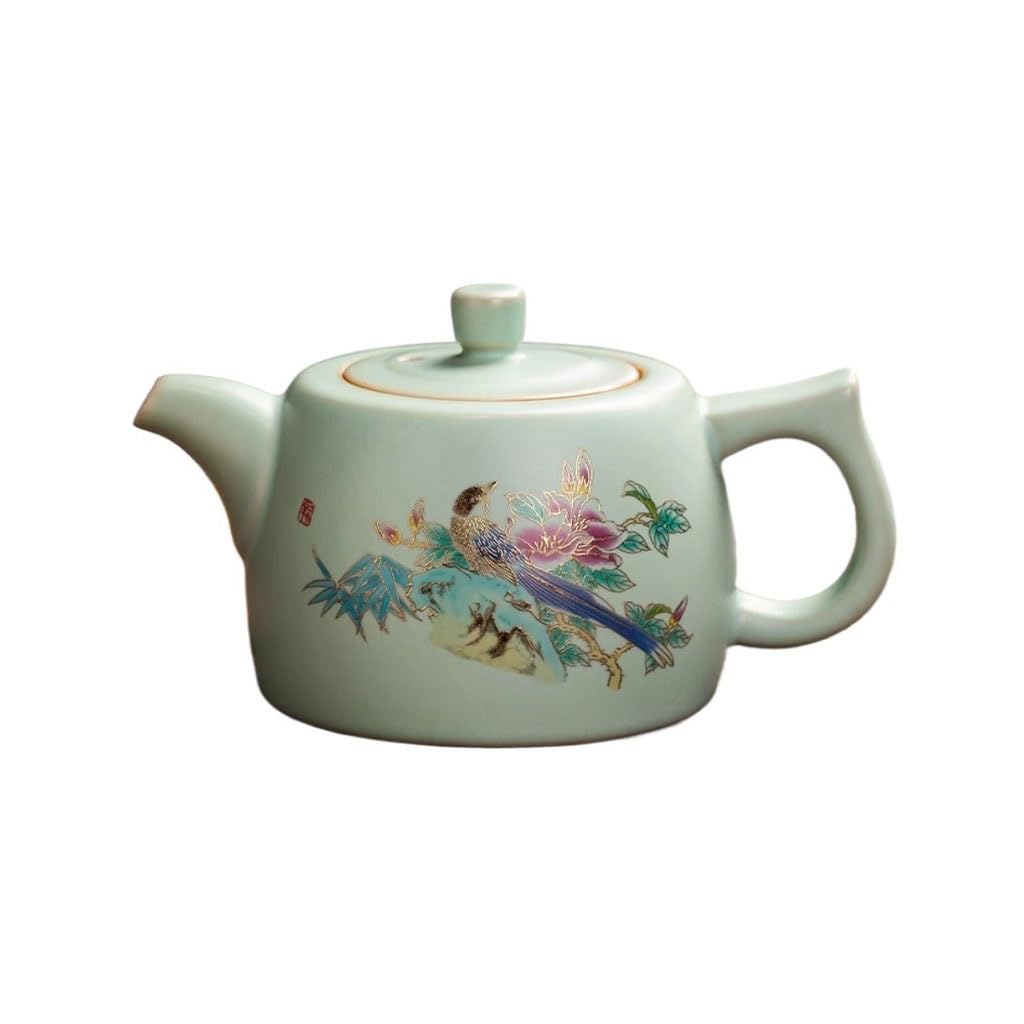 BTYQKZVPM Japanese ceramic tea pot, Ceramic Teapot Large Capacity Household Retro Ice Crack Glaze Porcelain