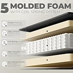 Dowinx Gaming Chair Fabric with Pocket Spring Cushion, Massage Game Chair Cloth with Headrest, Ergonomic Computer Chair with Footrest 290LBS, Black - Image 3