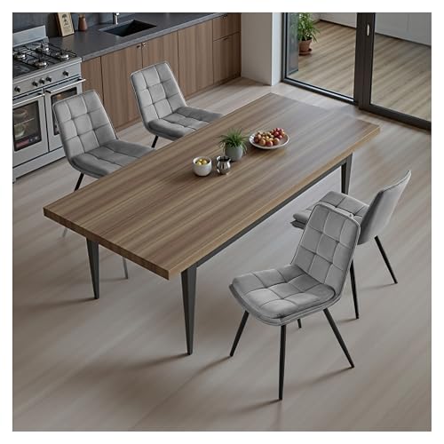 Stoolink Juego De 4 Sillas De Comedor, Silla De Comedor De Terciopelo, Silla De Cocina Moderna Sin Reposabrazos, Silla De Tapizadas Diseño De Tablero De Ajedrez Para Cocina, Salón - Gris Stoolink Juego De 4 Sillas De Comedor, Silla De Comedor De Terciopelo, Silla De Cocina Moderna Sin Reposabrazos, Silla De Tapizadas Diseño De Tablero De Ajedrez Para Cocina, Salón - Gris