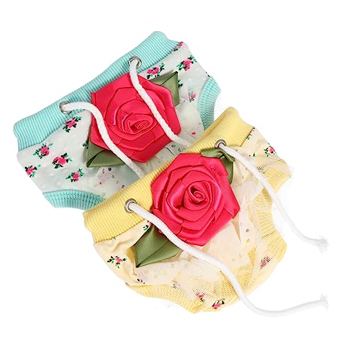 HANABASS 2個 犬の生理パンツ 子犬のおやつ 吸収性 犬の 袋 ダックスフンド 犬の暑さ対策用おむつ 犬時代のパンツ 女性用ペットおむつ 子犬のおむつ 愛犬パンツ コットン