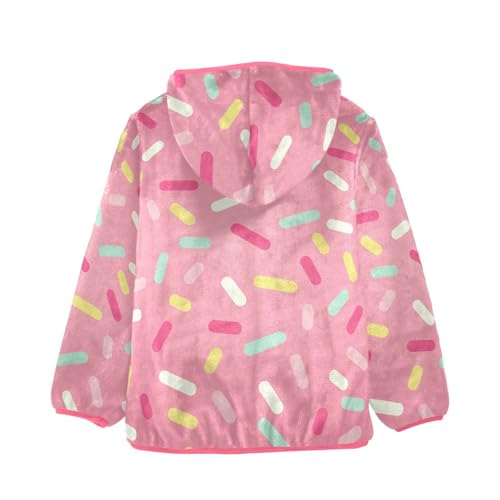 OTVEE Valentine Pink Donut Glaze Kids Hoodie Jacket Fall Spring Full Zip Warm Outwear Coat2