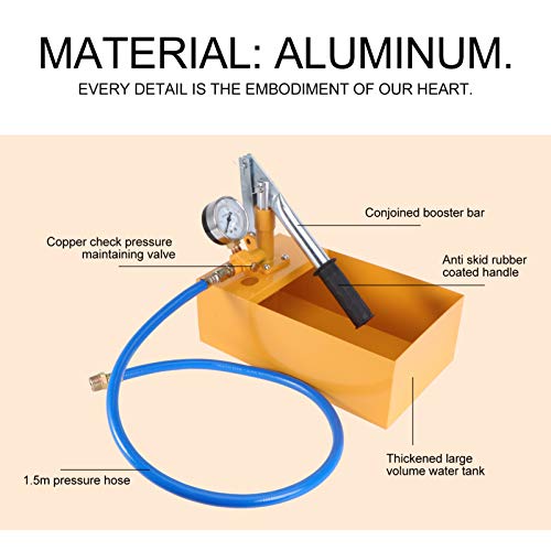 UKCOCO 25 kg Bomba de teste de pressão de água de alumínio de alta pressão para teste de bomba manua