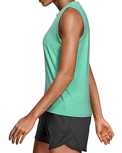 Roadbox Womens Workout Tank Tops Loose Fit Active Yoga Sleeveless Shirts Green