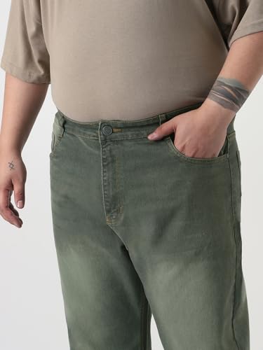 Image of Urbano Plus Men's Straight Fit Heavy Washed Jeans Stretchable