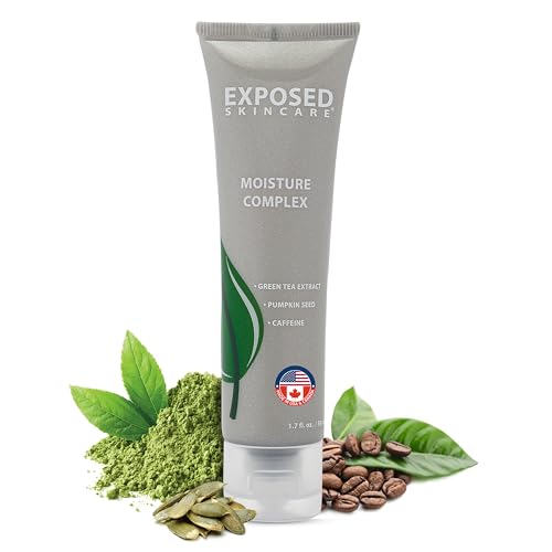 Exposed Skin Care, Moisture Complex Oil-Free Daily Face Moisturizer For Women and Men – Non-Comedogenic Lightweight Hydrating Gel with Green Tea, Pumpkin Seed and Caffeine for Oily, Acne-Prone Skin