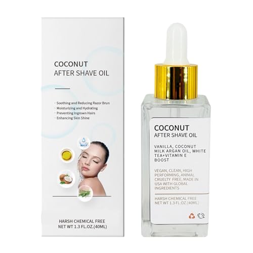 Aceite de depilación, perfumado después de la humectante de afeitado, después del aceite de afeitado, 40 ml con fragancia con ingredientes naturales Solución de cabello encarnado de los tratamientos e