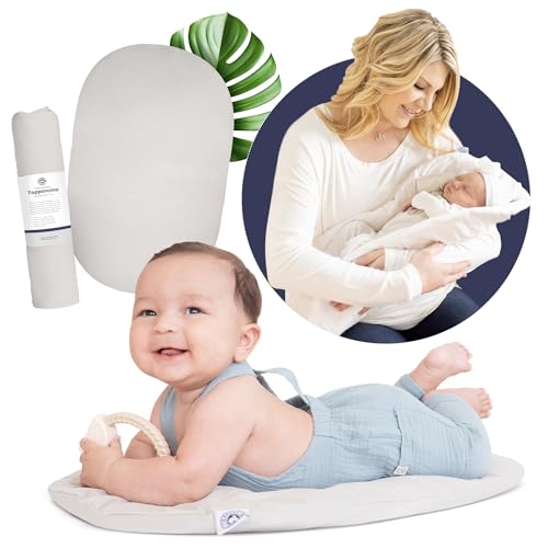 Image of Montessori Baby Topponcino | Multifunctional Authentic Montessori Design | Simple Newborn Holding & Feeding Baby Support Pillow | Clean Infant Tummy Time Mat (Organic, Grey)