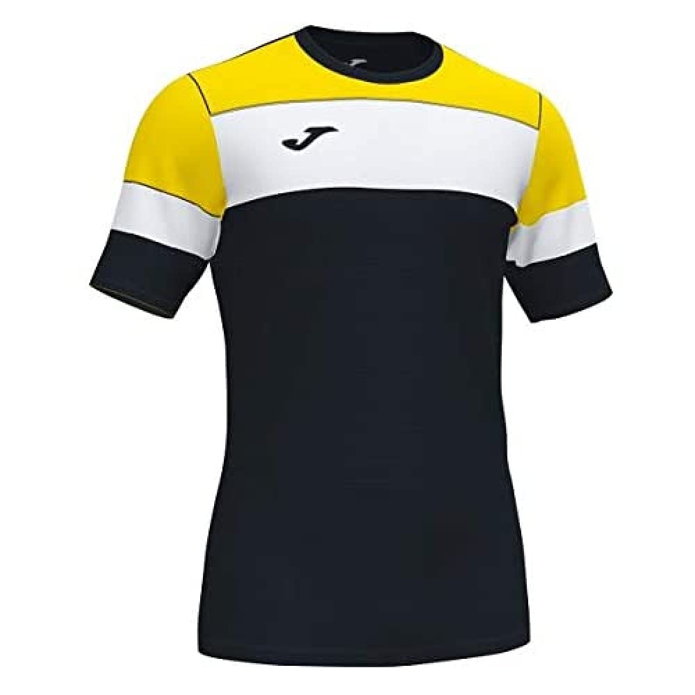 Joma Crew Iv T-Shirts Team M/C Men's, mens, Equip T-shirts. M/C, 101538.109, Black-Yellow, XXS