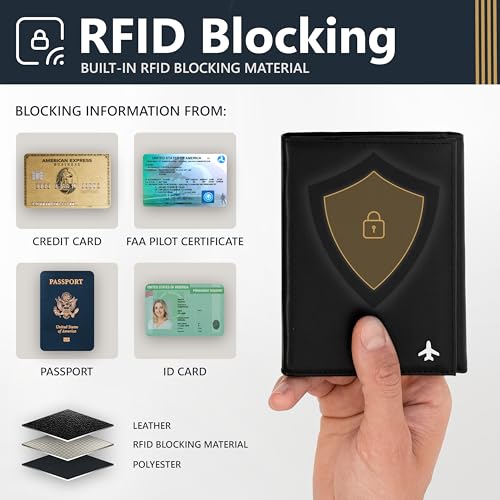 Pilot document holder, Pilot wallet, RFID-Blocking, Travel Wallet, Stylish Travel Companion for Aviation Professionals4