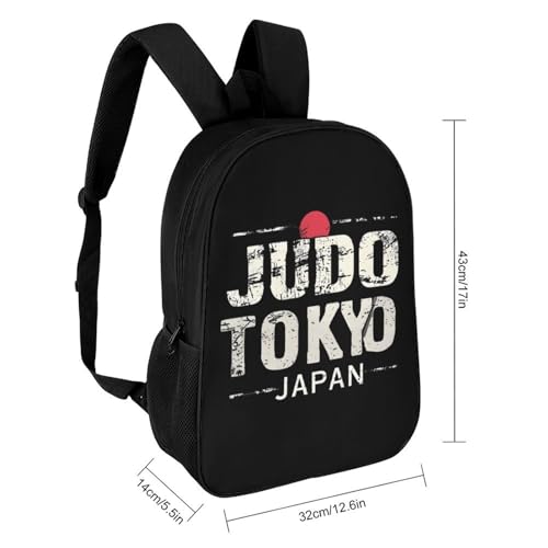 Judo Tokyo Japan Classic 17 Inch Backpack for Men Women Casual Basic Bag with Side Pockets for Travel Business2
