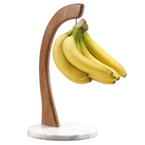 everous Marble Banana Holder with Stainless Steel Hook - Stable