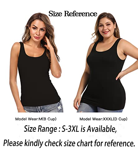 Camisoles for Women with Built in Bra,Basic Yoga Top Layering Tank Top Padded Bra Undershirt(S-3XL)2
