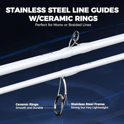 KastKing Centron Lite Twin Tip Fishing Rods, IM6 Graphite Blanks, Twin Tip Fishing Rods, Stainless Steel Guides with Ceramic Rings, Split or Full Rear EVA Handle Design, Drop Shot Hook Keeper - Image 5