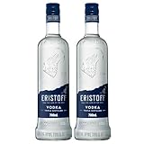 ERISTOFF Vodka Premium, Filtrée au Charbon, Spirit Vodka Triple Distillée, 37,5% Vol, 70cL / 700mL (Lot de 2)