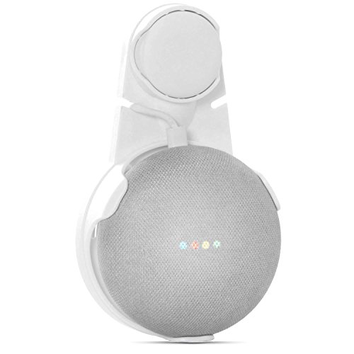 Outlet Wall Mount for Google Home Mini Voice Assistant Hanger Holder Bracket Case Stand (GMM001), White by WALI