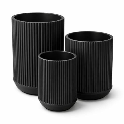 CABU Stiftehalter Schwarz 3er Set – Minimalistischer Schreibtisch Organizer – Multifunktionaler Stiâ€¦ – Miniatur