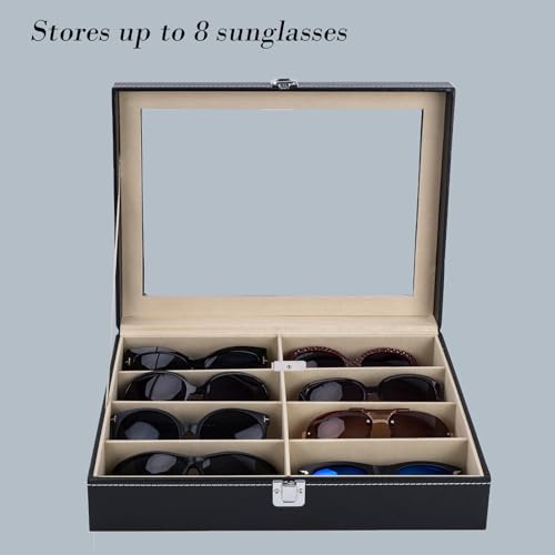 Image of AUTOARK Leather 8 Piece Eyeglasses Storage and Sunglass Glasses Display Case Organizer