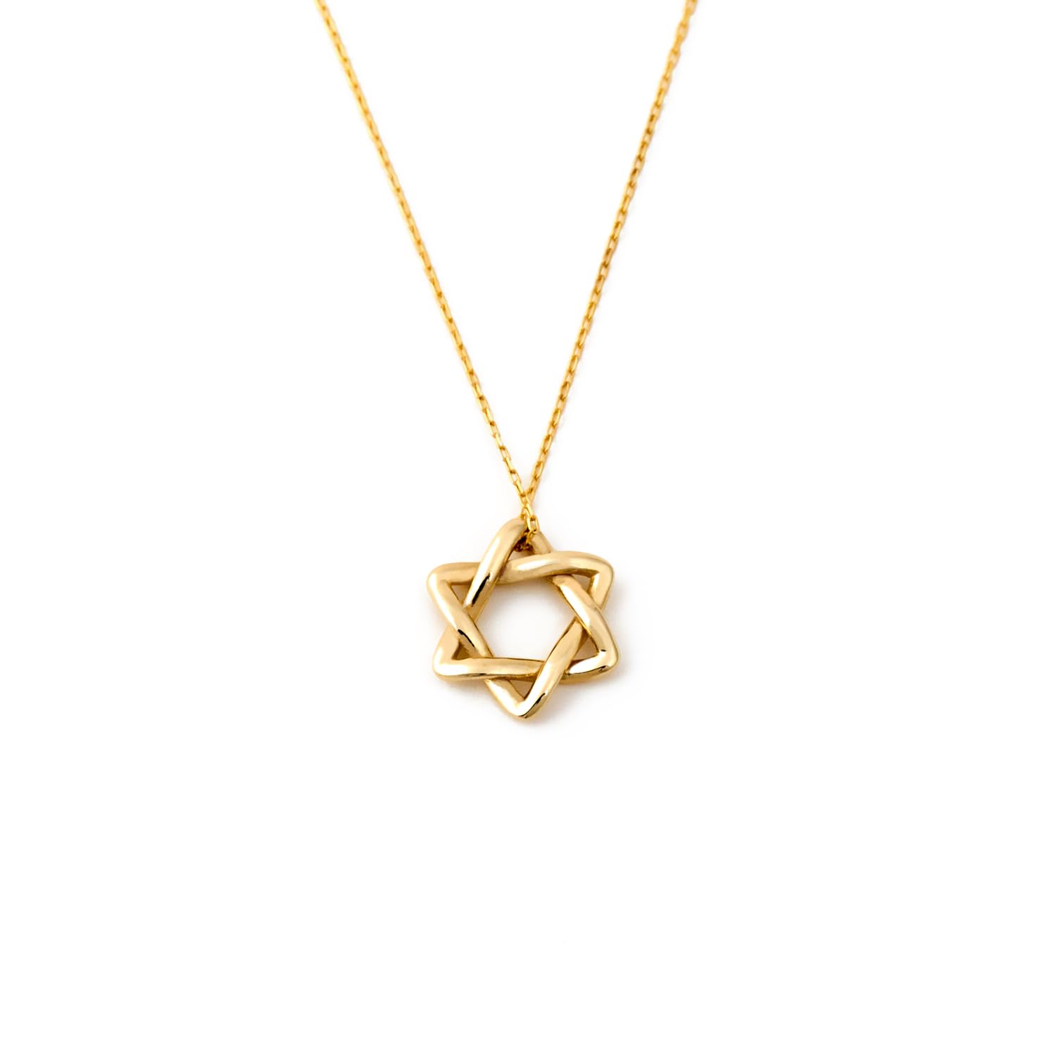 GELIN Infinity Star of David Necklace in 14K Solid Gold | Star of David Necklace for Women | Hexagon Star Charm | Magen David Necklace | Dainty Gift for Her, 18"