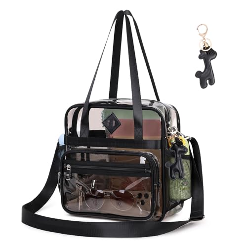 Image of PIG PIG GIRL Clear Tote Bag - 12x6x12 See Through Stadium Event Bag for Women