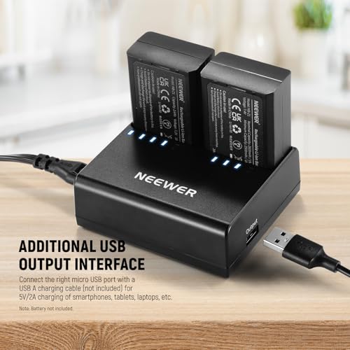 Image of NEEWER NC2-Z1 Dual Slot Battery Charger Kit for NEEWER Z3 Z2PRO Z2 Z1 Z880 TTL Speedlite Flash, 7.2V /3000mAh, 7.4V /2600mAh Battery, DC 8.4V /5V Output AC USB Charger with AC Power Cord (US Plug)