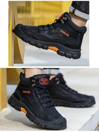 Composite Toe Safety Boots - High Top, Breathable & Indestructible , Wide Width & Soft Comfort, Anti-Smashing & Puncture-Resistant, Slip-Resistant Non-Skid for Construction & Warehouse Work Shoes2