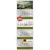 PRIMUS PRINT Calendario XXL 2026 – Calendario de pared – 4 meses – con fecha deslizante, calendario para colgar, incluye días festivos y vacaciones, varios diseños – [2 x Toscana]