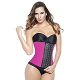 Entrena tu cintura. entrenador de cintura látex corser faja clásica colombiana de la prenda 3 ganchos 3 ganchos deporte, XS, Rosado