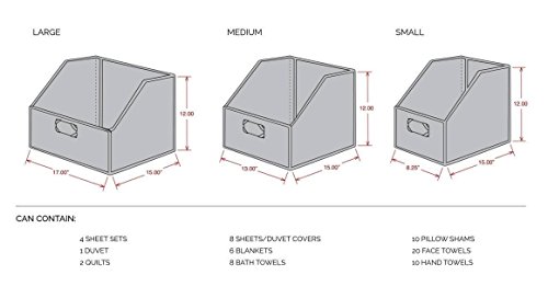 Great Useful Stuff Linen Closet Storage: Organize Bins For Sheets, Blankets, Towels, Wash Cloths, Bedding Sets, Duvet Covers, Pillowcases And More. 100% Brushed Cotton Twill (Large, Cream) #TOP2