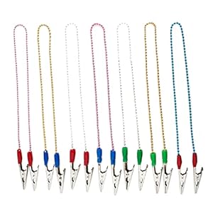 tinsay Dental Ball Chain Clips Dental Bib Clips Napkin Holder Flexible Ball Chain Lanyard Neck Strap Napkin Clips(Pack of 5)