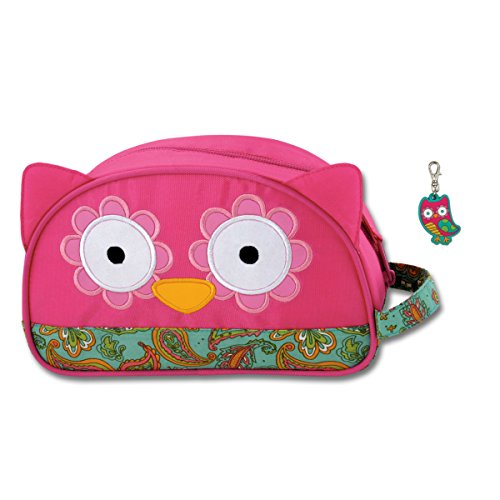 Stephen Joseph Girls Owl Toiletry Bag with Owl Zipper Pull Charm