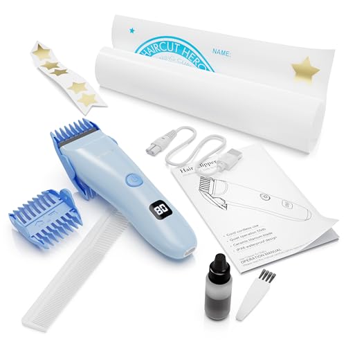 Tondeuse électrique pour bébé avec guide sensoriel pour coiffure enfant sans bruit - 3