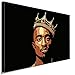 Produktbild AK ART Tupac Shakur 2Pac Krone Rap Leinwandbild Kunstdruck Wandbild Wanddeko (75 x 50 cm)