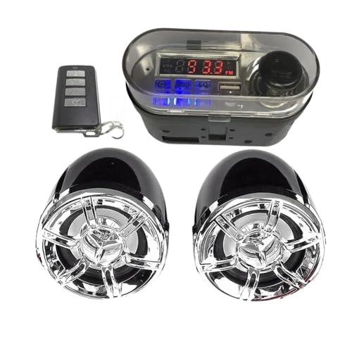 Parlante para Manubrio de Moto 12V con Radio FM y Control miniatura 1