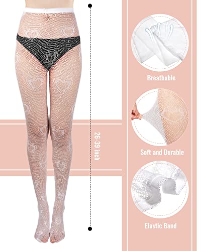 Eurzom 6 Pairs Women Fishnet Tights Lace Polka Dot Stockings High Waist Pantyhose Leggings for Halloween2