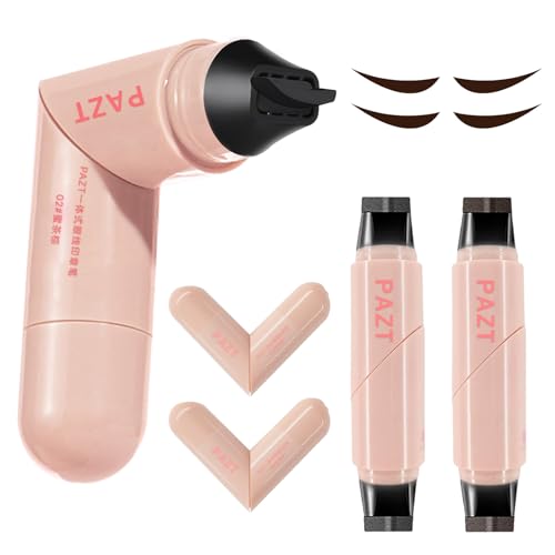 Eye Liner Stamp,Sello de Delineador de Ojos de doble cabeza,2 x 2,1 ml Eyeliner Stamp Waterproof,Delineador de Ojos Marrón, Natural, Duradero, Secado Rápido(marrón/negro)