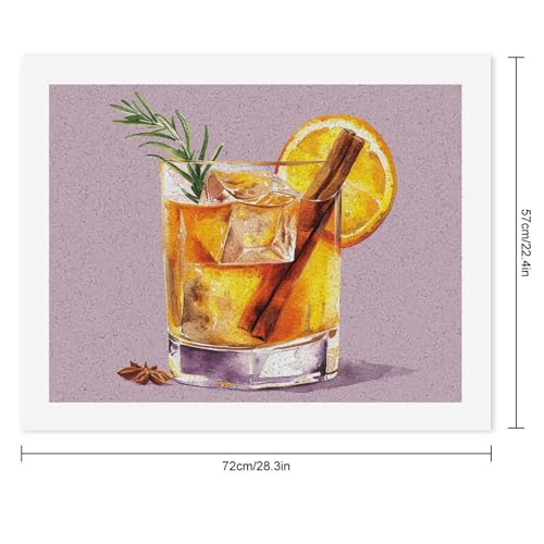 Kit de pintura por números para adultos RTBKLYQ de cóctel antiguo con lienzo digital y pinceles 2